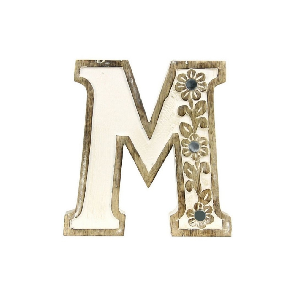 Albion Carved Wood M/W Letter Initial Home Decor - Picture 2 of 8
